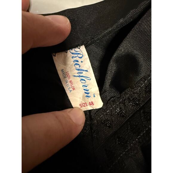 Vintage Richform 80s/90s black silky nightgown slip dress - Picture 2 of 6